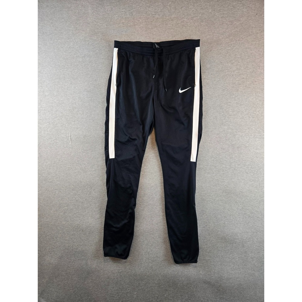 Nike Track Pants Women's Medium Black/White Squad 17 Knit 832322 Ankle Zip Gym